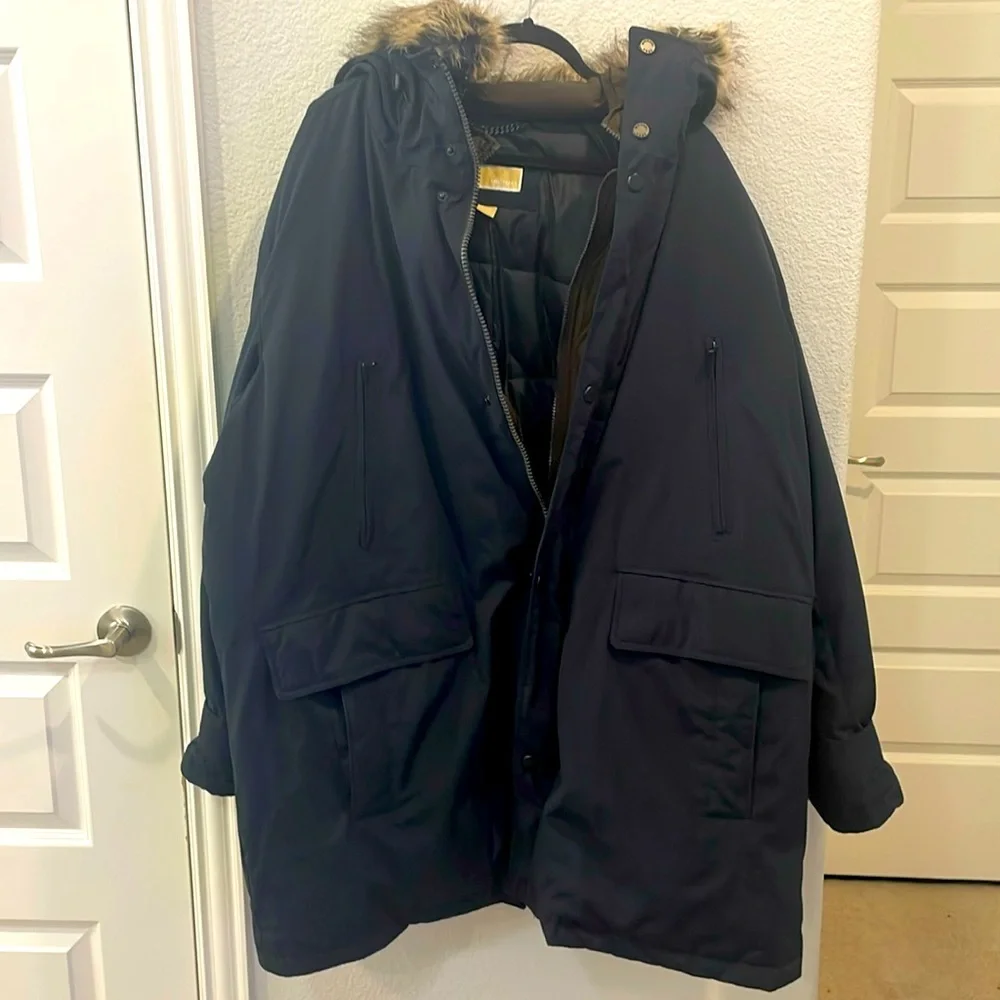 MICHAEL KORS Heavyweight Hooded Snorkel Parka 3XB BLUE